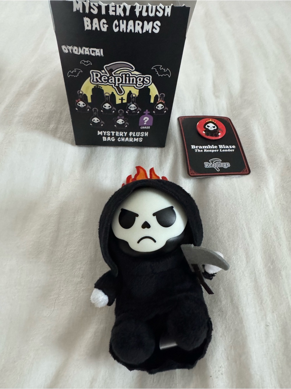 Spirit Halloween Reaplings Bramble Blaze Plush Reaper Bag Charm Black